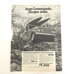 Vintage Jeep Commando Print Ad Garage Wall Art Advertising Show Display Promo